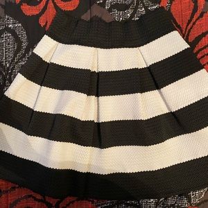 Black and White Stripped Peplum Skirt